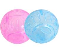 2Pcs Blue and Pink Rotundity Hamster Balls Hamster Ball Transparent Dwarf Hamster Exercise Balls Running Wheel Gerbil, Small Animals, Portable and Compact Small Animal Health Supplies