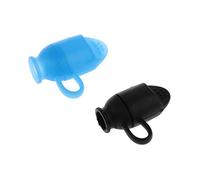 2pcs Blue & Black Camping Hiking Hydration Pack Bite Valve Dust Cover for Water Bladder Pipe Nozzle