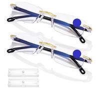 2Pcs Blue Blocker Glasses, Auto Focus Glasses Self Adjusting for Eye Strain with Dynamic Vision Technology, HD Lenses for Men & Women