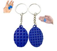 2PCS Blue Calming Fidget Key Chain for Anxiety Relief,Raised Stim Sensory Toys,Silent Stress Reducer and Massager Tool,Portable Keyring for Relaxation,Stress Toys,Pain Stim Fidget,Stress Relief Adults