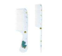 2pcs Blue Cute Hair Combs Set for Girls, Fine Tooth Comb & Rat Tail Styling Comb, Mini Baby Plastic Hairbrush Tools Accessories for Toddlers Kids Women All Hair Types (Dinosaur)