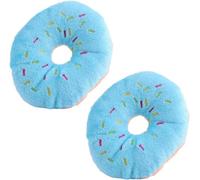 2Pcs Blue Donut Shape Plush Pet Toy,Lovely Donutz Shaped Squeaky Squeaking Sound Toy for Pet Chew Toy Squeaky Plush Dog Toy Blueberry, Enrichment Squeaky Toys, Chew Guard Technology Dog Squeak Toys