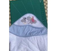 2pcs, Blue Edged Hooded swaddle towel Ready for You to Stitch, 75x75cm 100% Cotton Cross Stitch towel