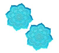 2Pcs Blue Epoxy Resin Silicone Molds -Epoxy Resin Mold Flower Tray Cup Mat Casting Silicone Mould DIY Crafts Home Decoration Making Tools Sculpture Supplies,4.7x4.7x0.27inches Jewelry Casting Supplies