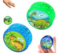 2Pcs Blue & Green Glow-in-the-Dark Dinosaur Design Yo-Yo - High Speed Automatic Return for Kids and Beginners, Enhancing Creativity with Every Spin - 5.5cm