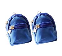 2Pcs Blue Mini Doll Backpack School Bag Model Dollhouse School Accessory for 1/6 Scale Décor, Simulation Mini School Bag Model, for Doll House Furniture Decor Dollhouse Accessories