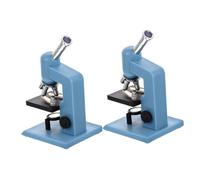 2Pcs Blue Miniature Microscope for Dollhouse DIY Portable Science Kit with High Resolution Magnification for Educational Exploration and Crafting Fun