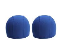 2pcs Blue Polyester Swim Cap for Adults, Secure Fit, Quick Drying | Stretchable Unisex Design, Comfortable Fit for Long Hair, UV Protection, Shower Use, Lightweight Polyester