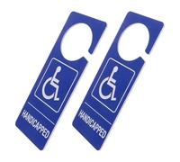 2pcs Blue PVC Disabled Parking Sign Hanger for Vehicles and Van Doors | Minimalistic Design, Quick Setup with Multi-point Hanging, Indoor Display and Access Marking