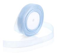2pcs Blue Ribbon for Gift Wrapping 45M Aqua Blue Satin Ribbon Fabric 20mm Organza Chiffon Ribbons Clear Gift Wrap Hair Ribbons for Wedding Bouquet Cake Box DIY Birthday Christmas Party Balloon Flower