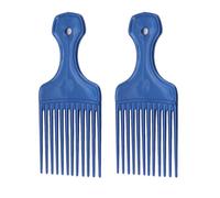 2Pcs Blue Salon-Style Hair Pick and Barber Comb - Pick Comb for Curly Hair and Parting Care for Thick Quality Barber Supplies, Styling Tools and Appliances