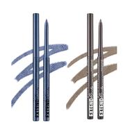 2PCS Blue& Soft Taupe Waterproof Gel Eyeliner Pencil, Twist-Up Smudge-Proof Eye Liner with Fine Tip, Smooth Creamy Formula for Precise Shimmer Lines, for Waterline and Daily Makeup