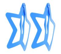 2pcs Blue Star Hair Clip Giant Oversized Barrette for Women | Matte PE Finish, Snap Style, Everyday Looks and Parties, Photo-friendly Wear, Blue