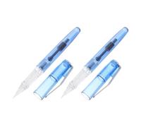 2pcs Blue Water Brush Pens Set for Artists and Calligraphy Students | Leak-proof Refillable Design, Soft Nylon Tip, Ergonomic Grip, Travel Sketching and Daily Writing