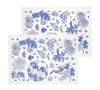 2pcs Blue White Underglaze Transfer Paper DIY | Fade Resistant Paper, Seamless Adhesion, Traditional Chinese Aesthetics, for Mugs, Ceramic Items, Presents and Handmade