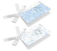 2Pcs Blue & White Wedding Vow Book with Bow, Personalized Vow Books His & Hers Decorations Supplies, Officiant Decorations Suitable for Engagement & Wedding Ceremonies