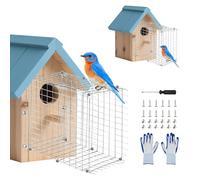 2pcs Bluebird House Predator Guards for Bird Houses Entrance Guard Metal Bird House Hole Protector Sparrow Guard for Eastern Bluebird Houses and Their Babies Safe