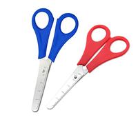 2Pcs Blunt Tip Kids Scissors with cm Scale, Preschool Children Safety Scissors for DIY Craft, Kids Scissor for Scrapbooking Students Teaching Stationery, Red+Blue