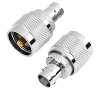 2PCS BNC Female to UHF PL259 Male RF Coaxial Converter for Ham Radio, CB Radio, SWR Meters, SO239 Devices, Walkie Talkies, Wireless LAN, CCTV, Antennas, Signal Testing