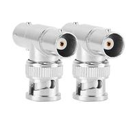2pcs BNC Male to Female Adapter Fast Transmission Speed BNC T Adapter for Security Camera System Copper Core Gold Plating Pin 3 Way Surveillance Video T Connector Splitter