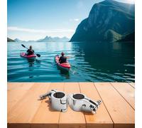 2Pcs Boat Bimini Top Hinged Jaw Slide, Stainless Steel Marine Boat Canopy Tube Clamp Fitting, Hinged Jaw Slide Marine Rail Mount Hardware (25mm)