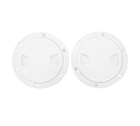 2PCS Boat Deck Plates, Round Non Slip Inspection with Detachable Cover, Heavy Duty Rubber Gasket for Marine Boat Yacht Indoor Outdoor Applications (White)