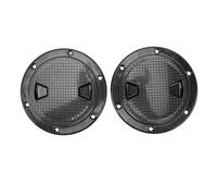 2PCS Boat Deck Plates, Round Non Slip Inspection with Detachable Cover, Heavy Duty Rubber Gasket for Marine Boat Yacht Indoor Outdoor Applications (Black)