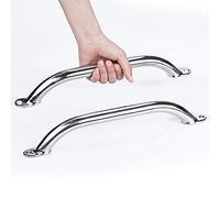 2PCS Boat Handrail Grab Handle Polished Stainless Steel Round Tube - 12" Long Marine Grab Handle