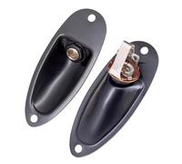 2pcs Boat Style 1/4 Loaded Guitar Pickup Output Jack Plug Socket plate Screws ferrule for Fender Strat Stratocater Electric Guitar (Black)