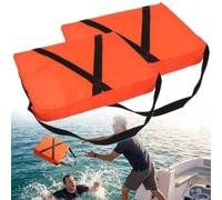 2Pcs Boat Throwable Flotation Device, Universal Floating Foam Cushion, Throwable Boat Cushion with Straps, Portable Waterproof Marine Throw Cushions for Fishermen Kayakers Water Sports Teams (2Pcs)