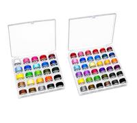 2PCS Bobbins for Sewing Machine Bobbins, Sewing Machine Bobbin Threads with 25 Slot and 36 Slot Storage Case Box, Sewing Machine Accessories, Sewing Thread for Sewing Machine with Prewound Bobbins