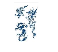 2pcs Body Art Lasting Waterproof Temporary Tattoo Sticker Dragon Wing Totem Tattoo Wolf Arm Women Men(07)