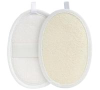2Pcs Body Loofah Sponge Pad Natural Exfoliating Scrubber Shower Loofah Pad Biodegradable Skin Bath Back Scrubber Luffa Wash Scrub Face Exfoliator for Women and Men (Beige)