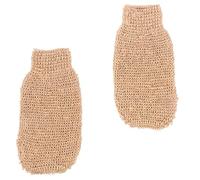 2pcs Body Scrub Glove Ramie Jute Exfoliating Bath Glove Beige