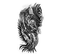 2pcs Body Tattoo Sticker God Monster Jesus ,Wolf , Lion Tattoo Sticker Waterproof Arm Legs Back For Men Women Couple(002)