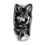 2pcs Body Tattoo Sticker God Monster Jesus ,Wolf , Lion Tattoo Sticker Waterproof Arm Legs Back For Men Women Couple(009)