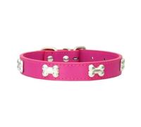 2pcs Bone Leather Durable Pet Dog Collars Puppy Pug Collars for Small Large Dog Chihuahua Cat Accessories Pet Collar for Small Dogs