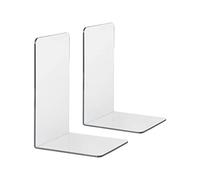 2Pcs Book Ends Fall-resistant Clear Acrylic Bookends Desktop Storage Partition L-Shaped Transparent Book Ends Bookends For Books Decorative Unique Vintage