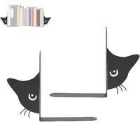 2Pcs Book Ends for Shelves, Black Cat Bookends Heavy Duty Material for Shelves Desktop Decorative, Bookshelf Dividers for Books Ends, Book Stopper, Bookshelf Accessories, Home Office Desk Decor