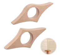 2PCS Book Page Holder for Finger, Wooden Handmade Bookmark, Exquisite Book Holder for Reading, Reading Accessories Unusual Gifts for Book Lovers, Readers, Bookworm, Literary, Wood Color