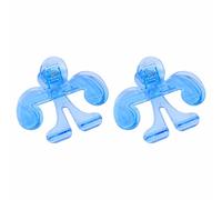 2Pcs Book Reading Opener, Transparent Page Holder Open Plastic Book Clip for Magazine, Notebook, Novel (Trans-Blue)