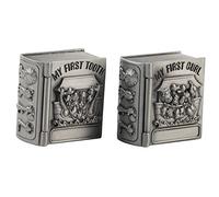 2pcs Book Shape Baby Tooth Box Keepsake Jewelry Box Vintage Trinket Storage Case Metal Treasure Chest Craft Gift Ornament for Christmas Anniversary