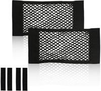 2Pcs Boot Mesh Pocket for Dacia Spring 2024-, Car Cargo Organiser, Backseat Storage Net, Hook and Loop Elastic String Pouch Grid Holder, Extra Large