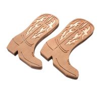 2pcs Boot Shaped Wall Vase Two Pack Wooden Coffee Western Decor