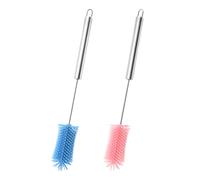 2PCS Bottle Brush Cleaner Rotating Bottle Cleaner Brush with 15.5'' Stainless Steel Handle Water Bottle Cleaning Brush for Bottles, Hydro Flask, Sports Bottle, Vase, Glassware