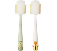 2Pcs Bottle Brushes 5 in 1 Multifunctional Portable Bottle Cleaner Bristles & Sponge Cup Cleaner Brush for Drinking Cups, Straws, Lids