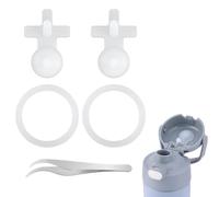 2pcs Bottle Lid Seal Rings and 2pcs Replacement Stoppers, Silicone Seal Parts O-Ring Gasket Replacement Plugs Compatible with THERMOS FUNTAINER 16 Oz Stainless Steel Vacuum Insulated Water Bottle