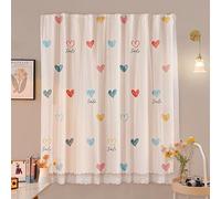 2pcs Bottom Bunk Bed Curtains Mid-Sleeper Tent Canopy Nets Blackout Bed Canopy Dustproof Bed Frame Draperies Moveable College Dormitory Privacy Draperies for Single Bunk Bed Bottom (Heart Shape)