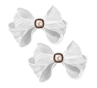 2pcs Bow Barrette Hair Clips Elegant Back Hair Bowknot Accessories for Brides Charming Wedding Hairpin Sweet Temperament