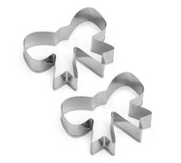 2pcs Bow Cookie Cutter, Mini Stainless Steel Cute Bow Shaped Cookie Cutter Small Metal Bowknot Ribbon Biscuit Mold Shaper for Baking Cracker Making Supplies